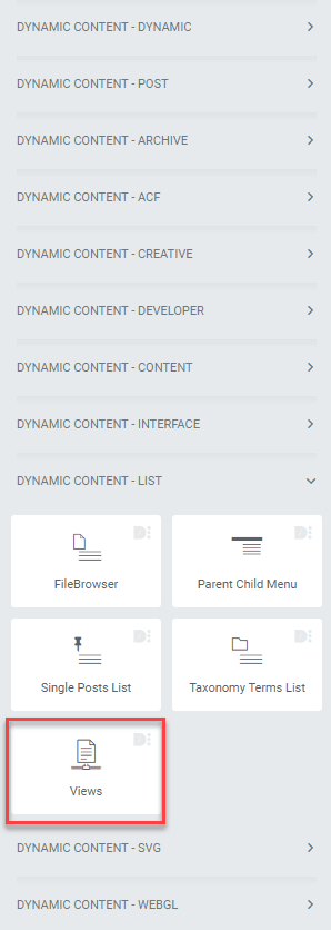 Dce Views Widget