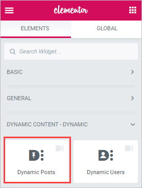 dynamic post widget
