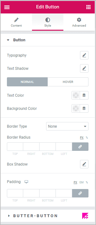 Elementor Default Button Styles
