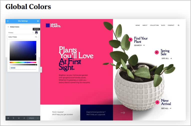 elementor global colors