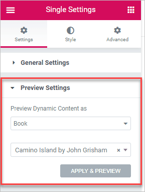 Elementor Preview Settings