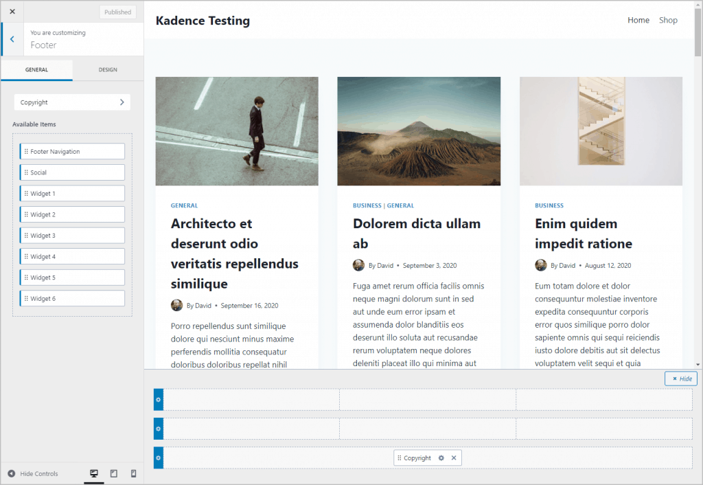 Kadence Footer Builder
