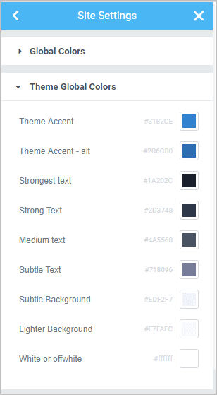 Kadence Theme Colors In Elementor