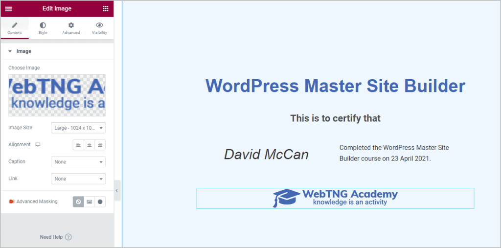 logo added to certificate