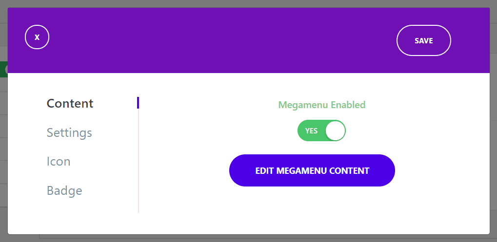Mega Menu Ensabled For Link