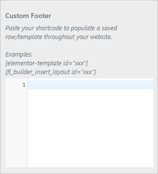 page builder framework custom footer option