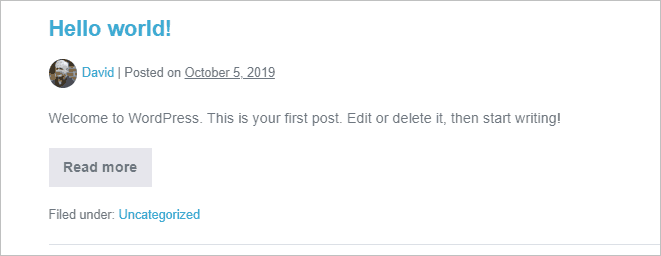page builder framework with avatar image showing