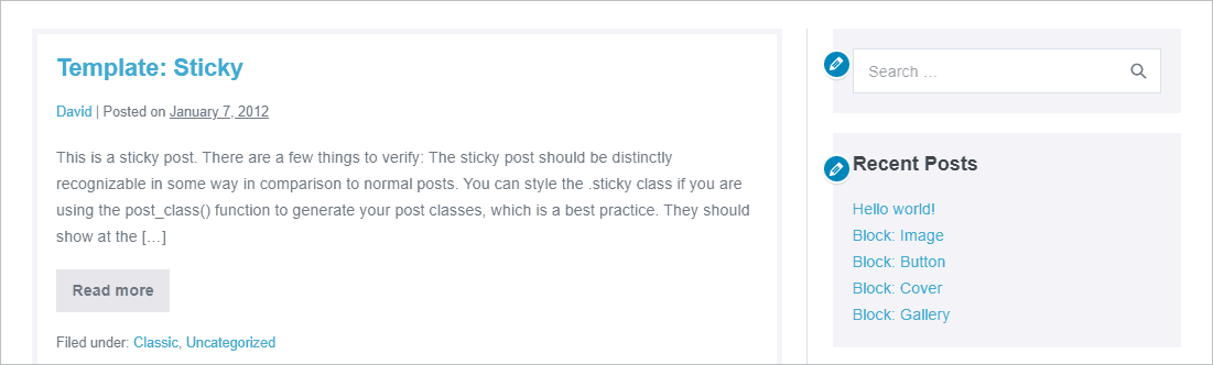 page builder framework sidebar - divider option