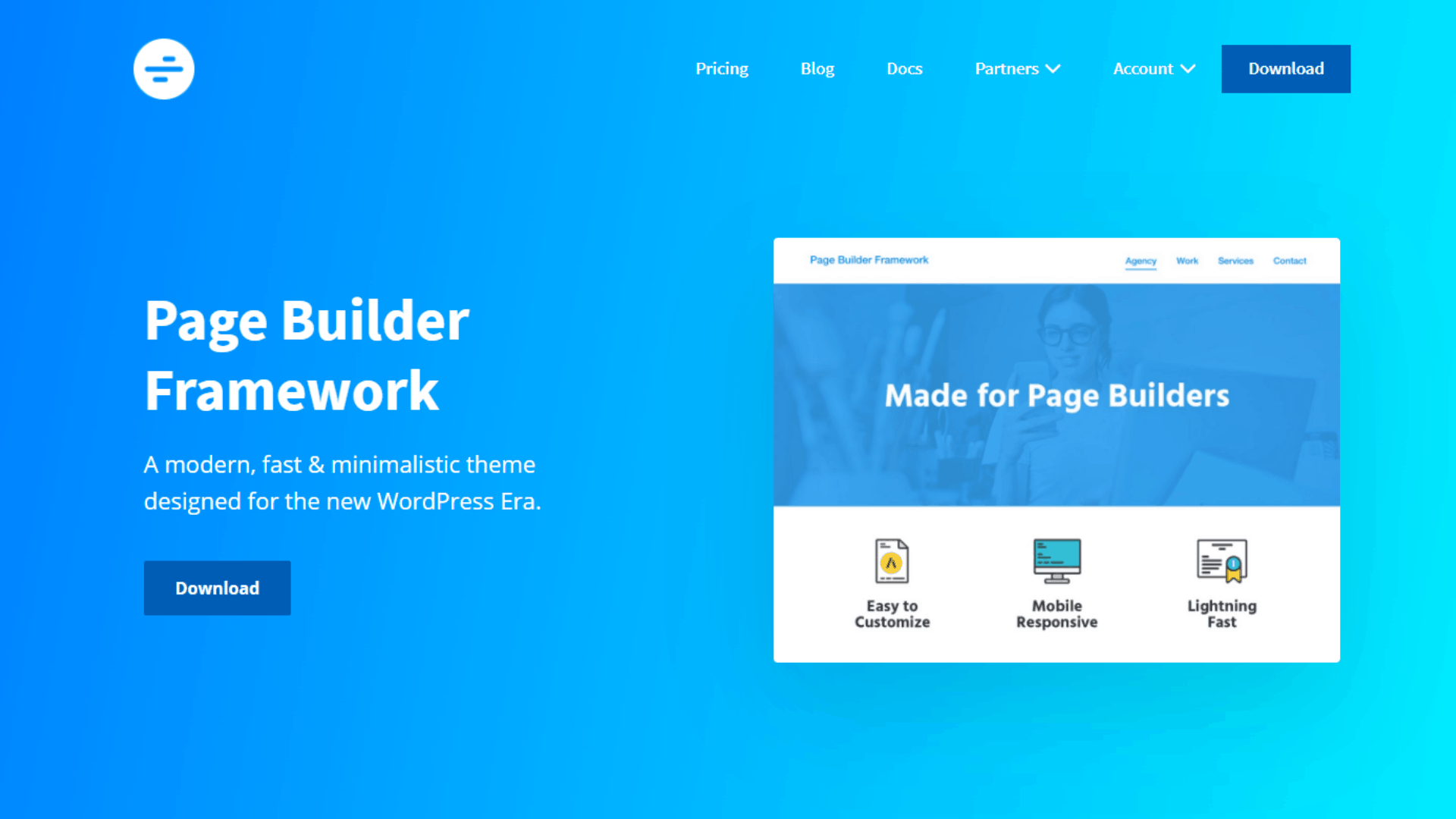 page builder framework home page