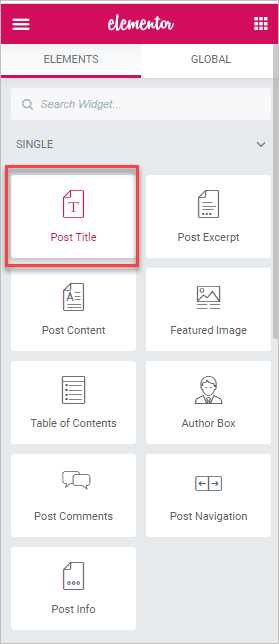 Post Title Widget