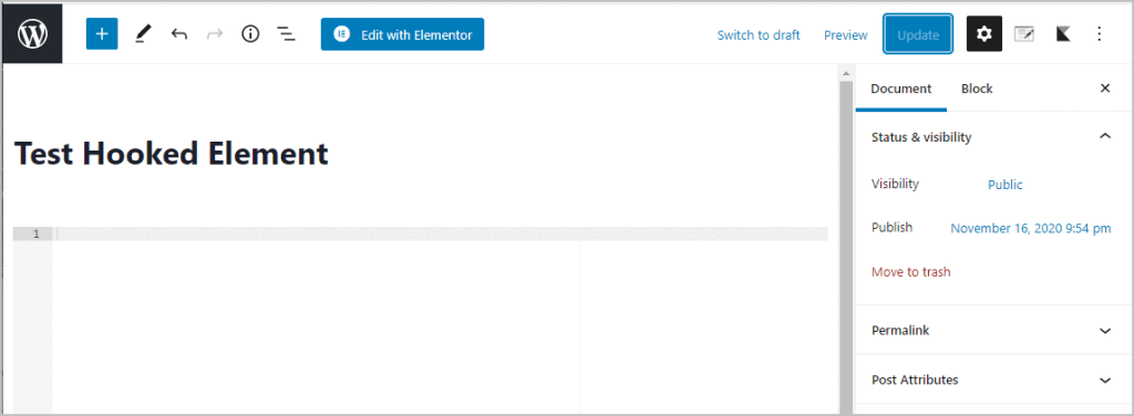 Starting To Create Hooked Element