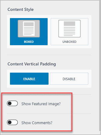 Toggle Option Reveals