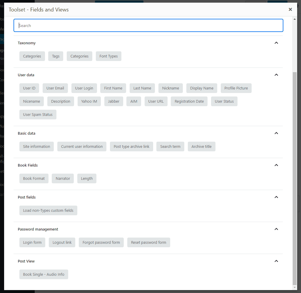 toolset editor popup