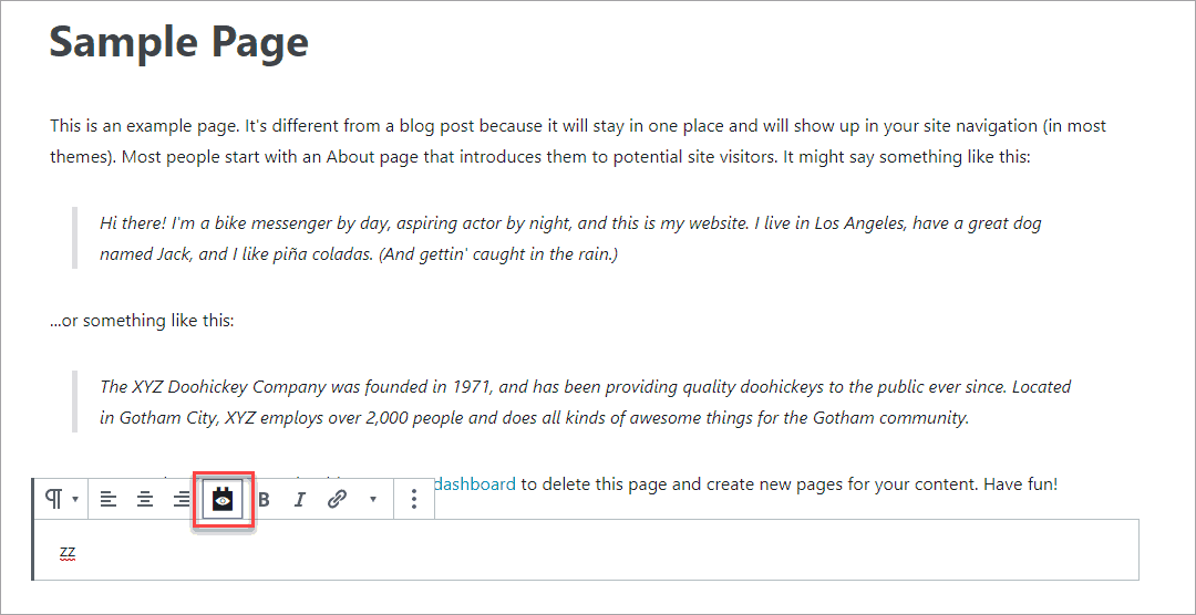 toolset shortcode button