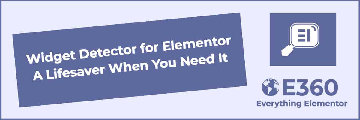 widget detector for elementor